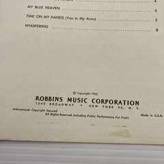 Roger Williams Recorded Piano Interpretations Songbook 1962 Robbins Music Co.