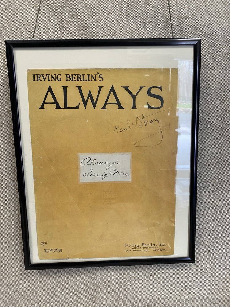 Sheet Music ALWAYS , Irving Berlin 1925 – Signed / Framed