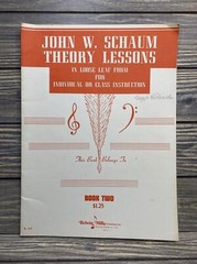 Vtg Sheet Music Book John W Schaum Theory Lessons Loose Leaf Form Book Two 1946