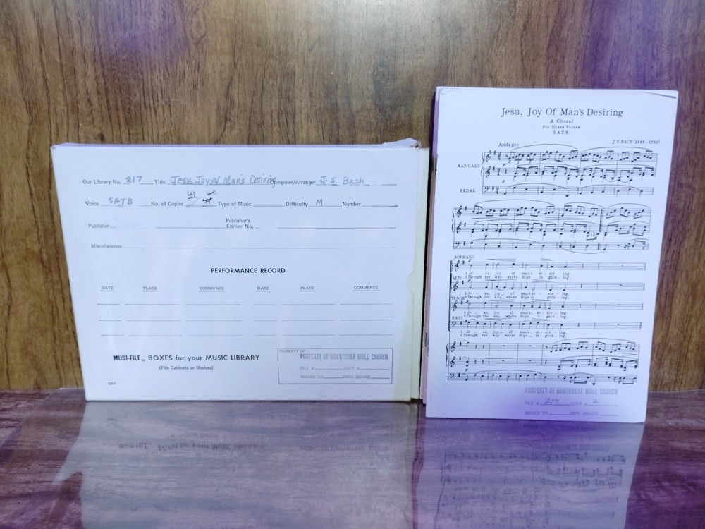Jesus Joy of Man&rsquo;s Desiring JS Bach SATB Choral Sheet Music Lot 41 Copies Church
