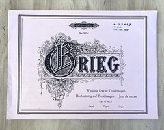 Edition Peters Grieg Wedding Day at Troldhaugen Op 65 No 6 Organ 1958