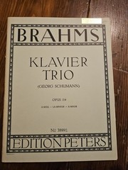 Brahms Klavier Trio- Opus 114- Edition Peters #3899è
