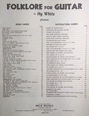 1959 Folklore for Guitar☆Hy White☆Music And Lyrics Of Famous Folk Songs