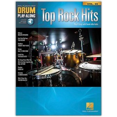 Hal Leonard Top Rock Hits – Drum Play-Along Series Volume 49 Book/Online Audio