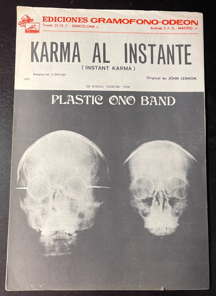 THE BEATLES: John Lennon « KARMA AL INSTANTE » SHEET MUSIC SPAIN RARE TO SEE-3818