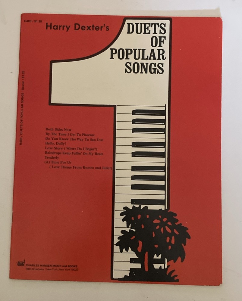 Vintage 1971 Harry Dexter’s Duets of Popular Songs – Sheet Music for Piano