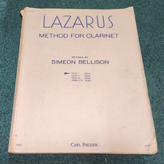 1946 LAZARUS Method Clarinet PART 1 Simeon Bellison Songbook Carl Fischer