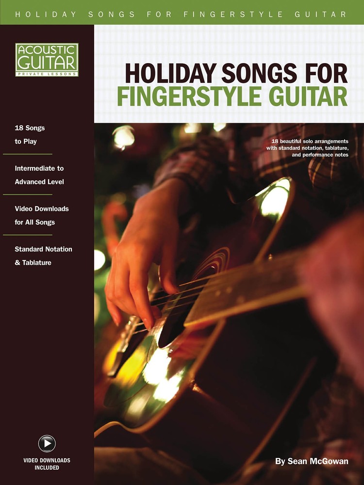 Holiday Songs for Fingerstyle Guitar Tab Christmas Sheet Music Book Online Video