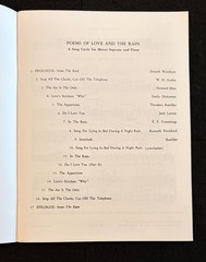 Ned Rorem Poems of Love and the Rain Low Voice Mezzo-Soprano Piano Song Cycle