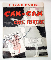 Vintage Sheet Music Can Can I Love Paris By Cole Porter In Clear Plastic Sleeve