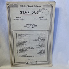 1929 Star Dust Sheet Music Hoagy Carmichael Mitchell Parish SATB Mixed Voices