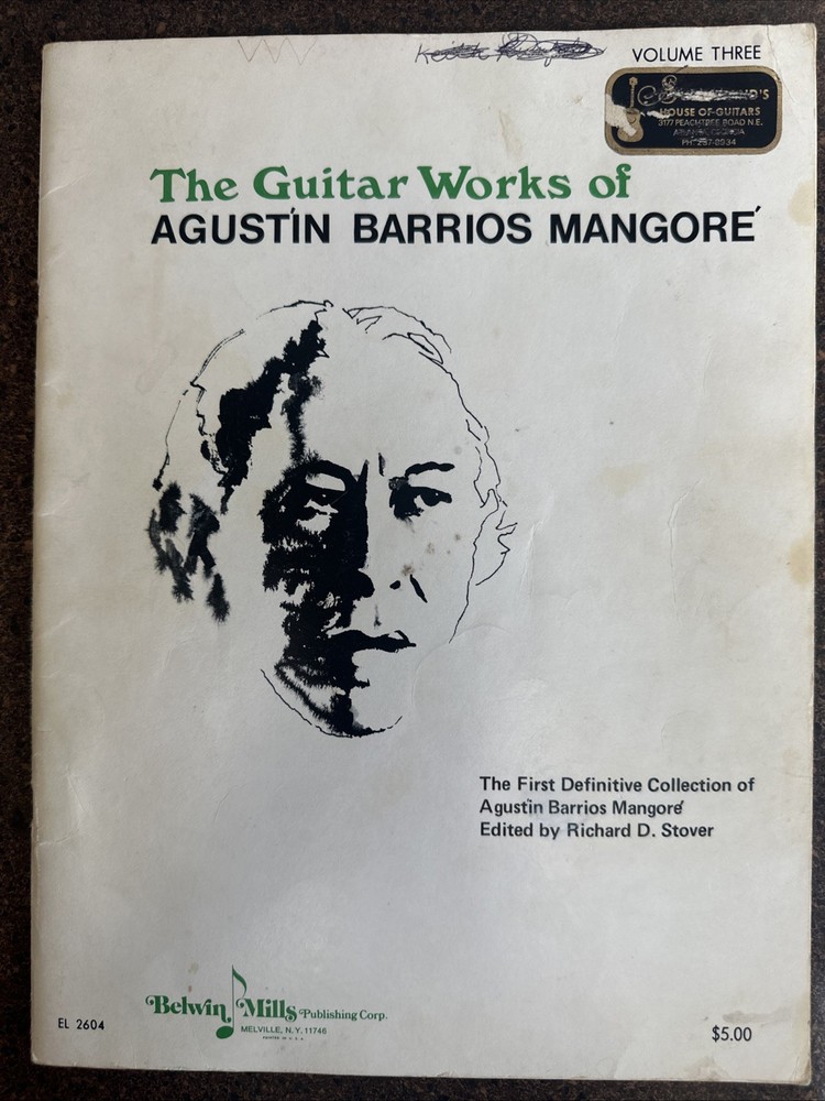 The Guitar Works Of Agustin Barrios Mangore Volume 3 1977 56 Pages