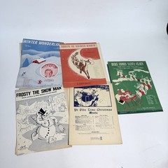 10pc Antique 1940s 50s Christmas Sheet Music Lot Of 10, Rudolph, Frosty, Twas
