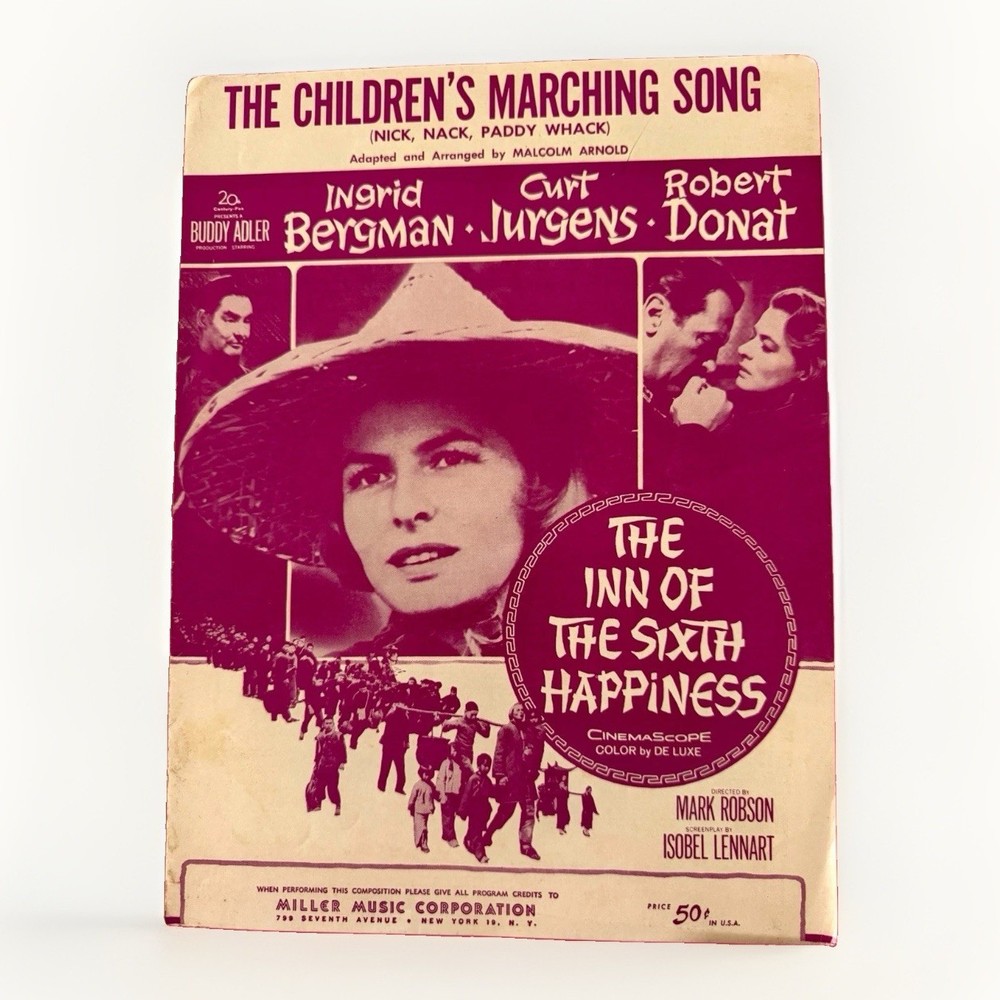 Childrens Marching Song Ingrid Bergman Sheet Music Inn of the 6th Happiness 1958