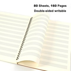 Blank Sheet Music Notebook 2 Pack – 160 Pages, 10 Staves Manuscript Paper