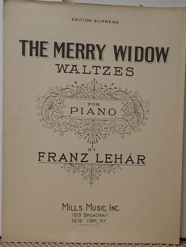The Merry Widow – Franz Lehar – Sheet Music 1925