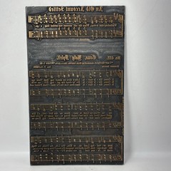 Antique Metal Printing Press Plate Sheet Music Hymn Hymnal 4 x 7