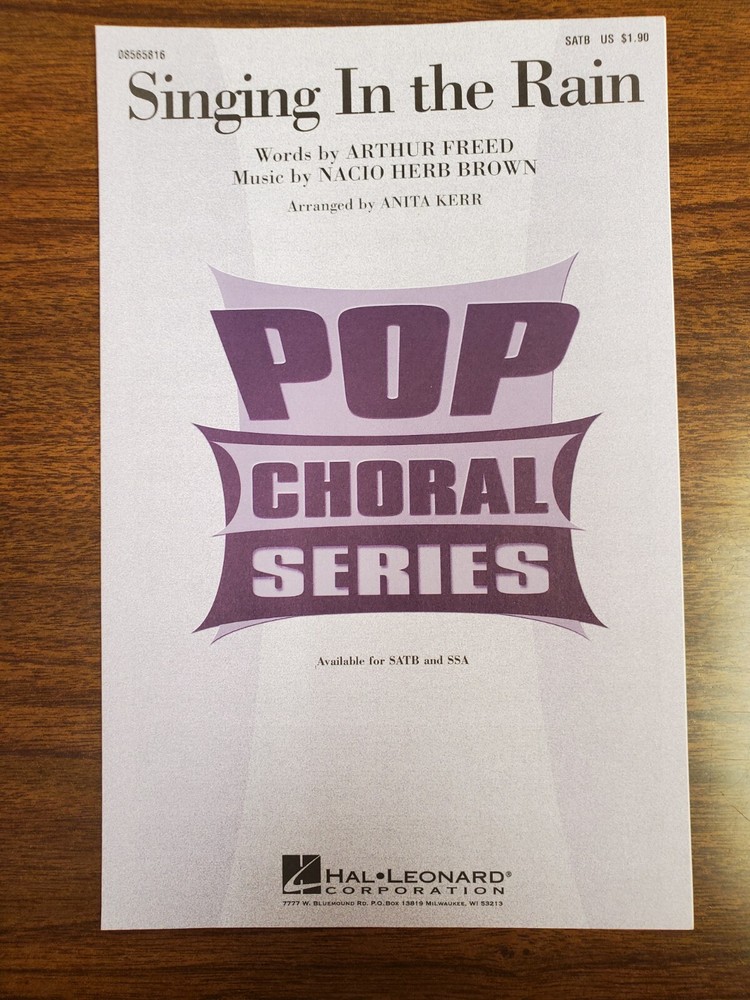 **LOT OF 15** SINGING IN THE RAIN – Brown – Hal Leonard – SATB Choral Octavo