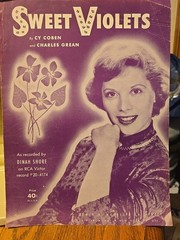 Sweet Violets Sheet Music Piano Vocal Uke Dinah Shore Coben Grean 1951 S1402