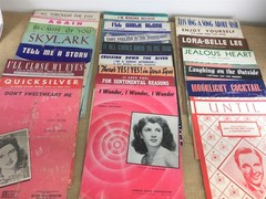 Vtg 1940s Sheet Music with Vocals Colorful Cover Art Graphics & Images Lot of 23