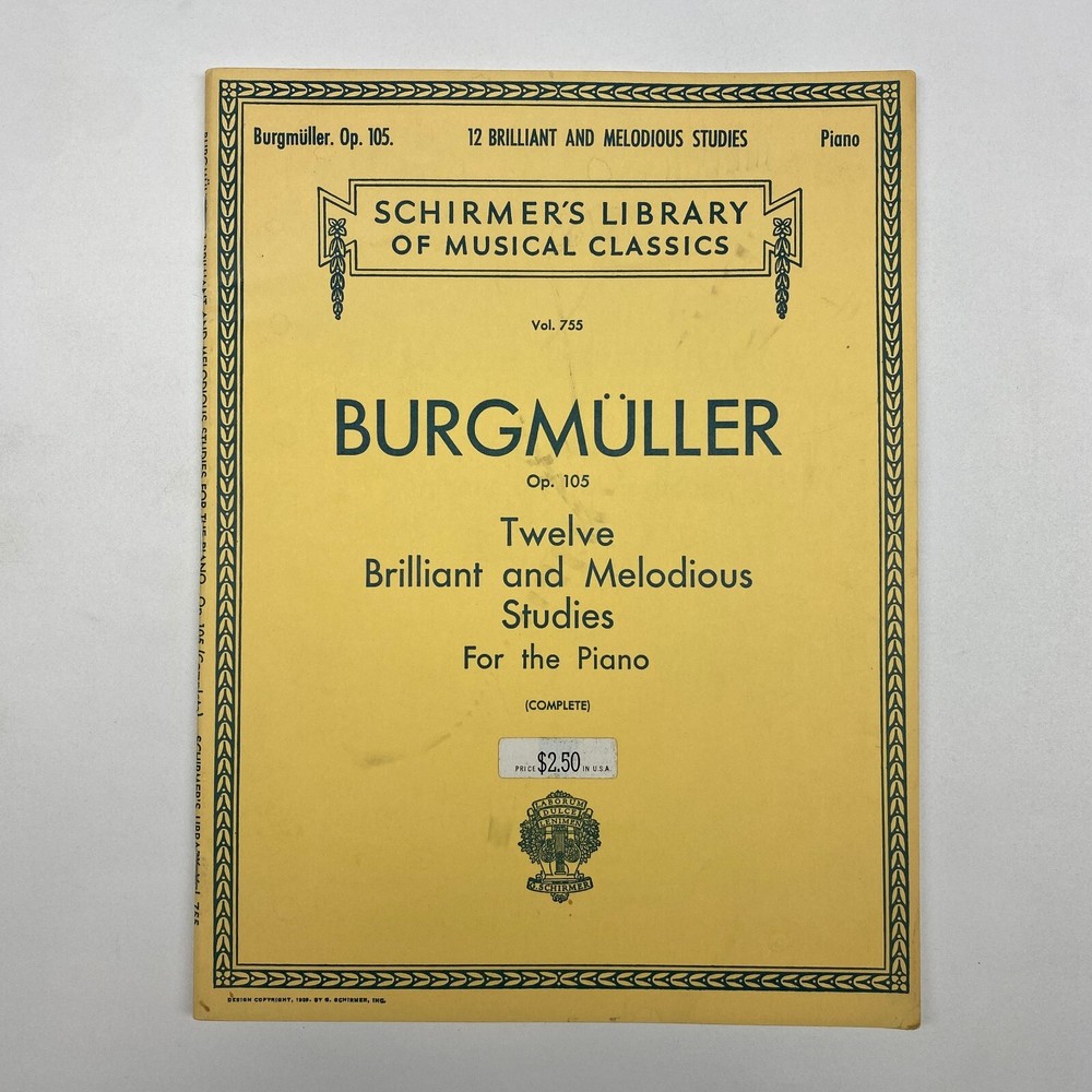 Schirmer&rsquo;s Library Burgmuller Op 115 Twelve Melodies Piano Sheet Music Songbook