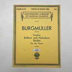 Schirmer&rsquo;s Library Burgmuller Op 115 Twelve Melodies Piano Sheet Music Songbook