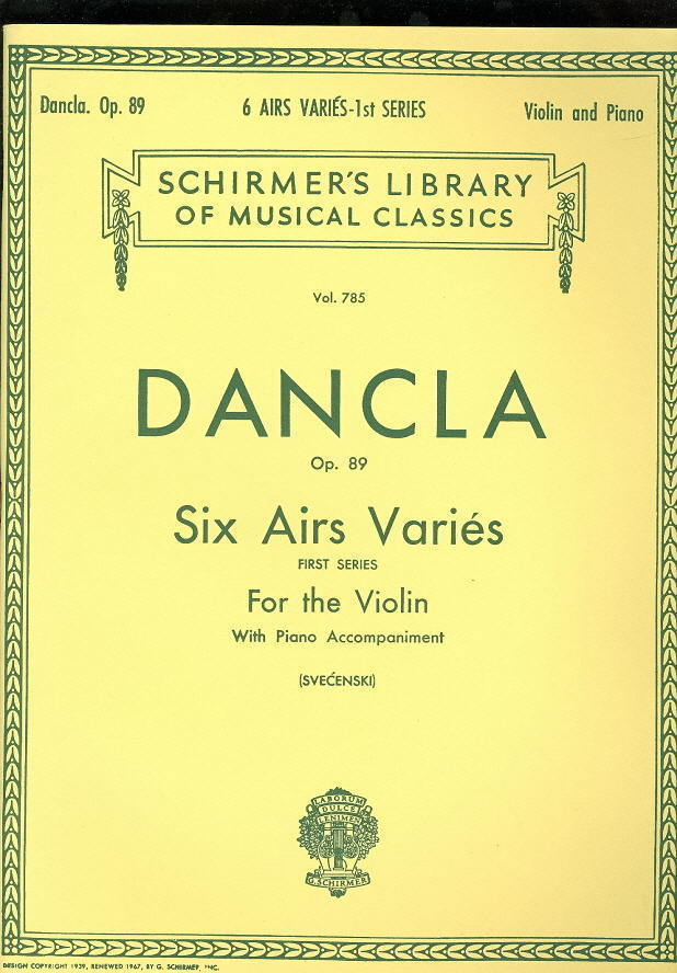 Charles Dancla Six Airs Varies 1st Series for Violin with Piano Accompaniment