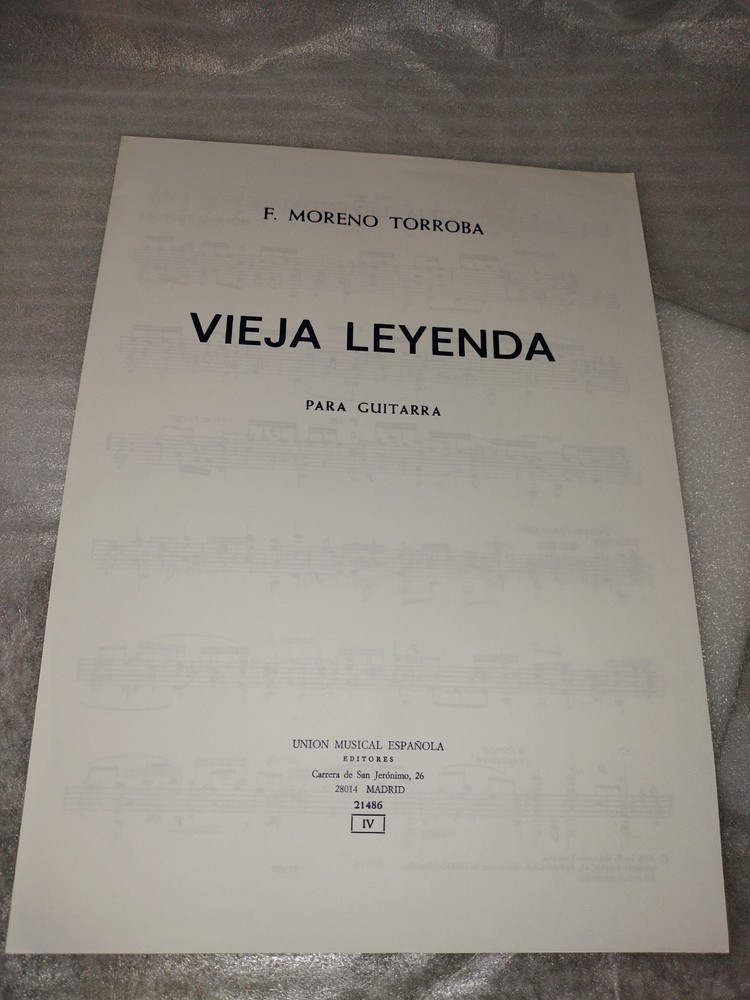 F.M. Torroba Vieja Leyenda Classical Guitar Solo Sheet Music