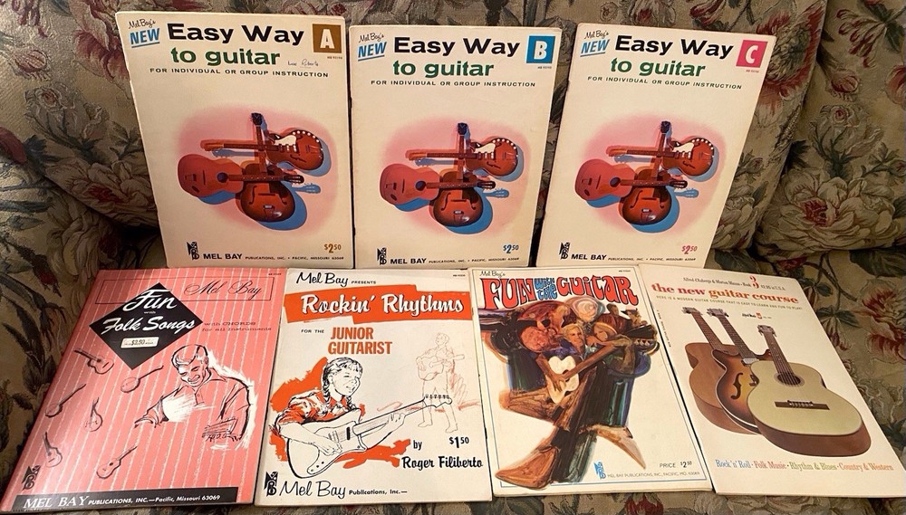 Vintage Guitar Instruction Books Lot Of 7 Mel Bay, Alfred