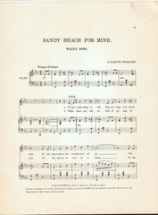 Sandy Beach For Mine 1904 ANTIQUE BATHING SUIT Sheet Music F HARVEY STRAIGHT!