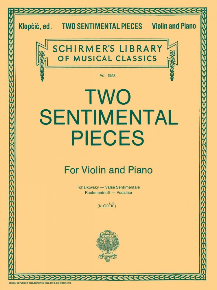 Two Sentimental Pieces Schirmer Violin and Piano Sheet Music 050507630