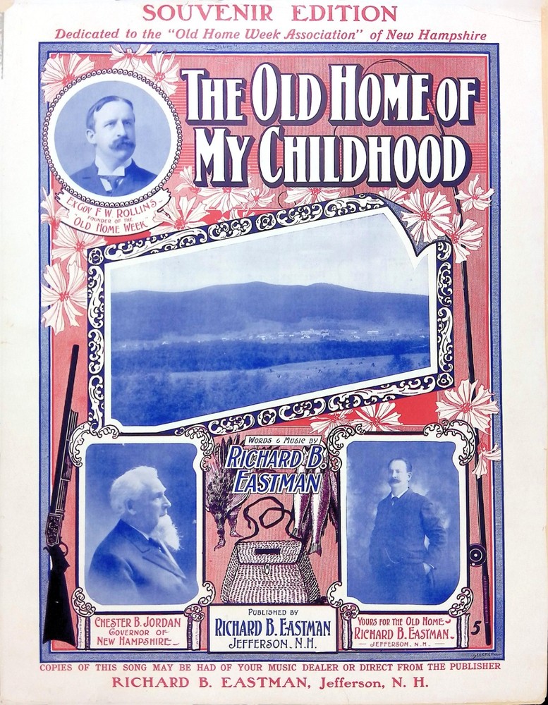 The Old Home Of My Childhood Sheet Music Chester Jordon Governor NH 1901 Eastman