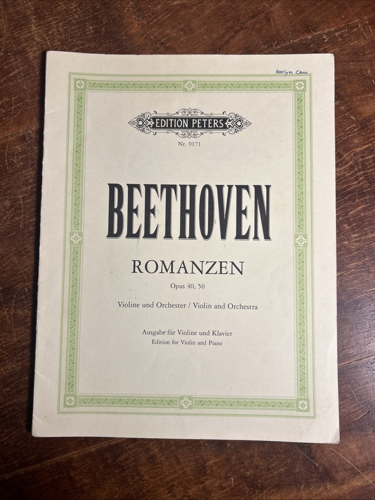 Vintage Sheet Music Piano Violin Edition Peters Beethoven Romanzen Op. 40,50￼
