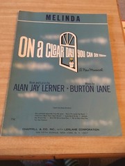 Vintage Sheet Music: Melinda , On A Clear Day; Lerner/ Lane 1965
