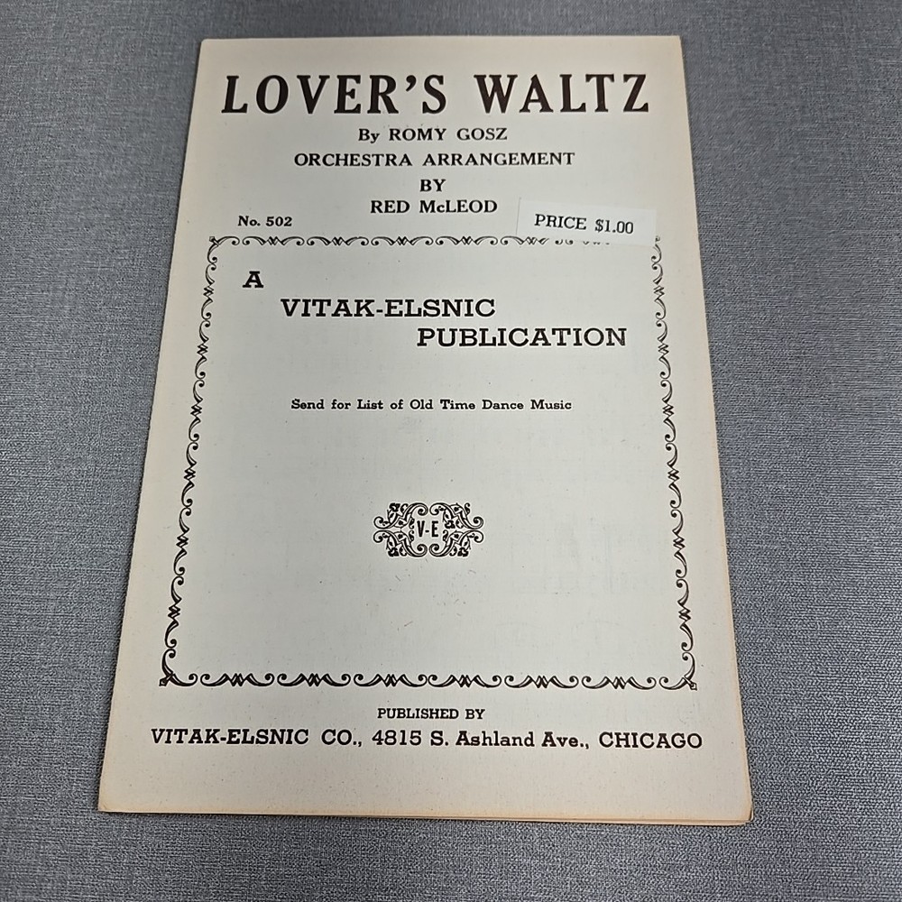 Lovers Waltz Orchestra Arrangement Includes Piano Guitar Drums Bass Trombone