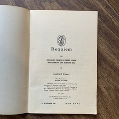 Faure Requiem Sheet Music SATB Choral Gabriel Soli Soprano Baritone Piano