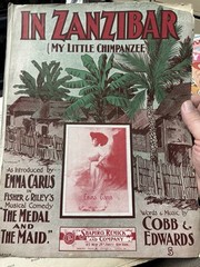 1904 11×14 Ragtime Exotic Sheet Music ‘in Zanzibar’ by Cobb & Edwards