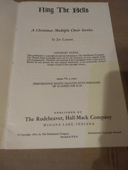 Vintage 1964 Ring The Bells, Joy Larson. Christmas multiple choir service
