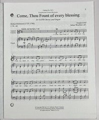 Come Thou Fount of Every Blessing Julian Wachner SATB Chorus Organ Sheet Music