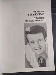 BILL ANDERSON Songbook Guitar Piano Vocal Bio Photos 80 Pages Vintage New!!