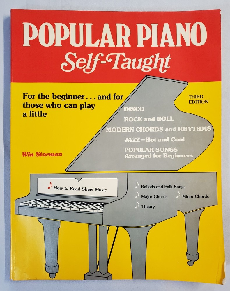 Popular Piano Self-Taught Third Edition Win Stormen 1982 Music Lessons Book Arco