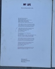 My Life Sheet Music Billy Joel Pop Easy Listening Hit Song 1978 Piano Guitar