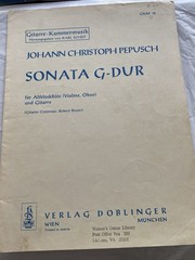 Vtg Johann Christoph Pepusch&rsquo;s Sonata G-Durb Guitar Recorder Song Sheet Music