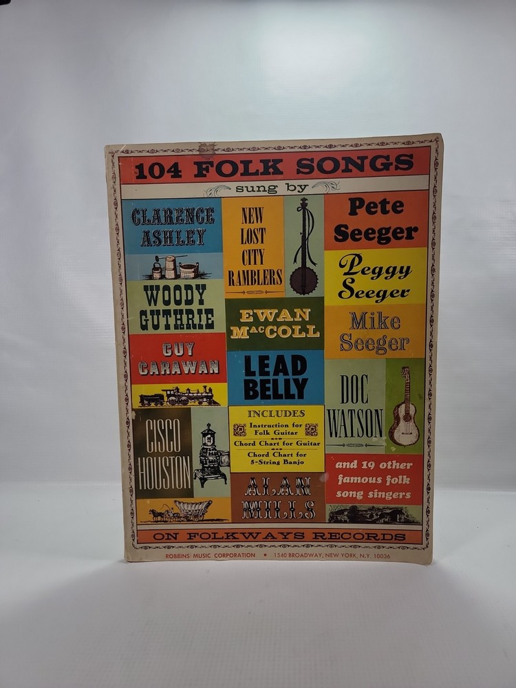 104 Folk Songs on Folkways Records Robbins Music Corporation 1964 Vintage PB