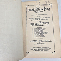 Make Christ King Combined Gospel Music Hymns Songbook Chorus 1930s Vtg
