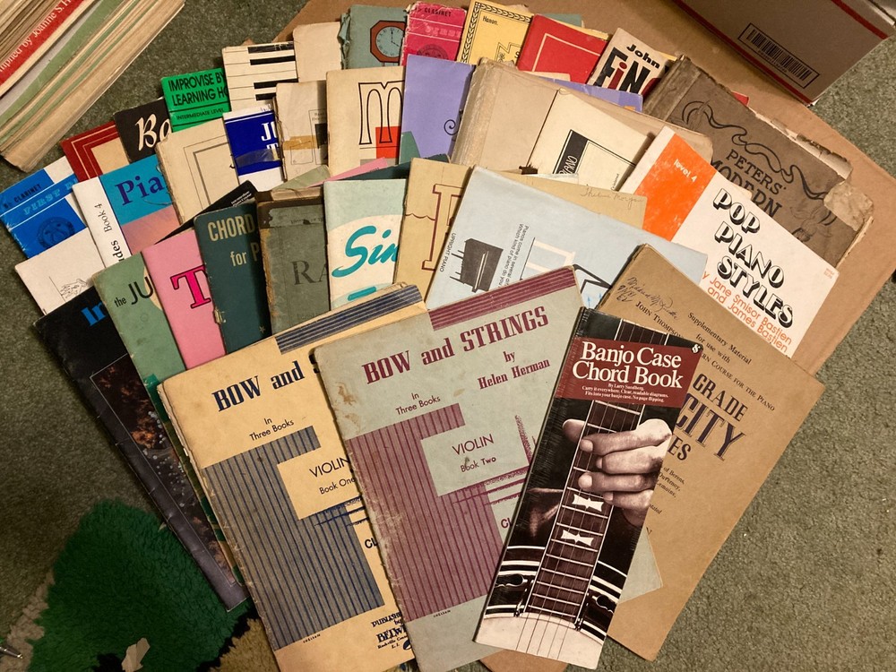 Large Lot of 34 Vintage Teaching Music & Instruction Books Piano Violin Clarinet