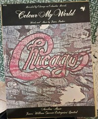 1970 Sheet Music: Chicago « Colour My World » 70s Horn Rock Band, VG/EX