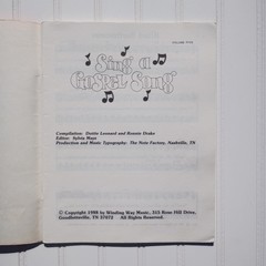 SING A GOSPEL SONG Songbook Vol 5 Daywind 1988 Southern Gospel Music 30 Songs