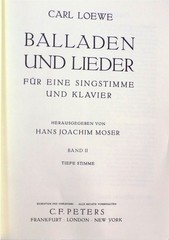 Loewe Balladen und Lieder Band II Tiefe Stimme Edition Peters #2961b