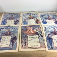 Vtg PATRIOTIC Sheet Music with Vocals Colorful Cover Art Graphics Lot of 12 USA